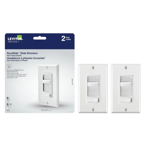 6674-2PK Leviton Sure Slide Universal Slide Dimmer (2-Pack)