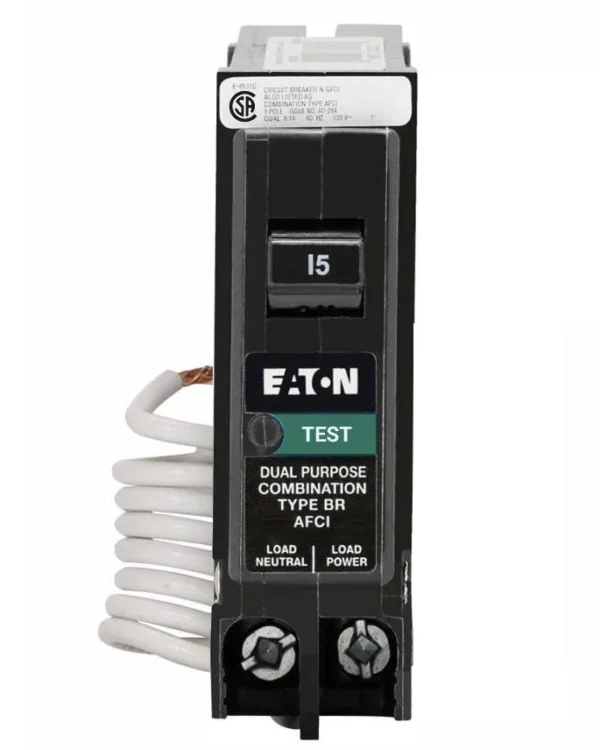 BRN115AFC Eaton 15A 1 Pole 120V Arc Fault (AFCI) Breaker