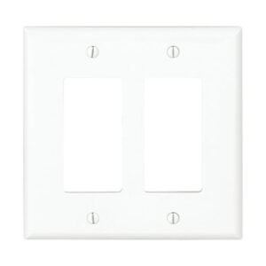 PJ262W Eaton Decorator White wall plate 2 gang Mid-size