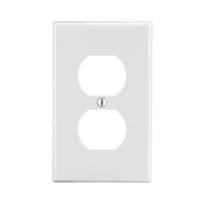 PJ8W Eaton White Duplex receptacle wall plate 1 gang Mid-size