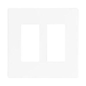 PJS262W Eaton Decorator Screwless White wall plate 2 gang Mid-size