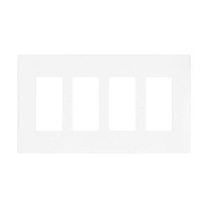 PJS264W Eaton Decorator Screwless White wall plate 4 gang Mid-size