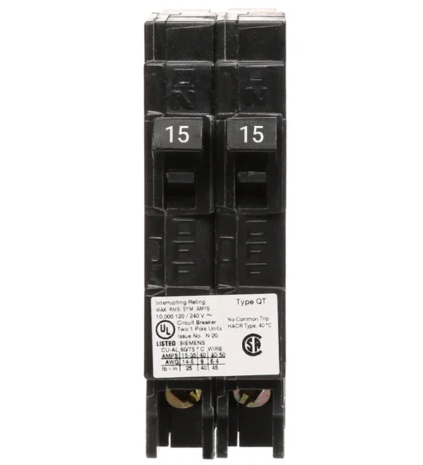 Q1515NC Siemens 15A Tandem 1 Pole 120V Breaker
