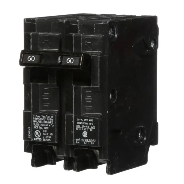 Q260 Siemens 60A 2 Pole 240V Breaker