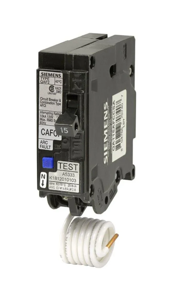 QA115AFCCSA Siemens 15A 1 Pole 120V Arc Fault (AFCI) Breaker