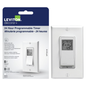 VPT24-W Leviton Decora 24-Hour Programmable Timer Light Switch in White