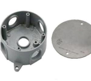RBK550S_Nesco 4" Round Weatherproof Die-cast Aluminum 1/2" Outlet Box with Cover & Gasket