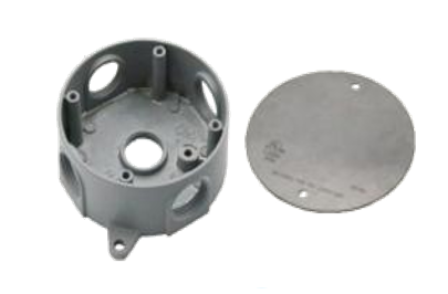 RBK550S_Nesco 4" Round Weatherproof Die-cast Aluminum 1/2" Outlet Box with Cover & Gasket